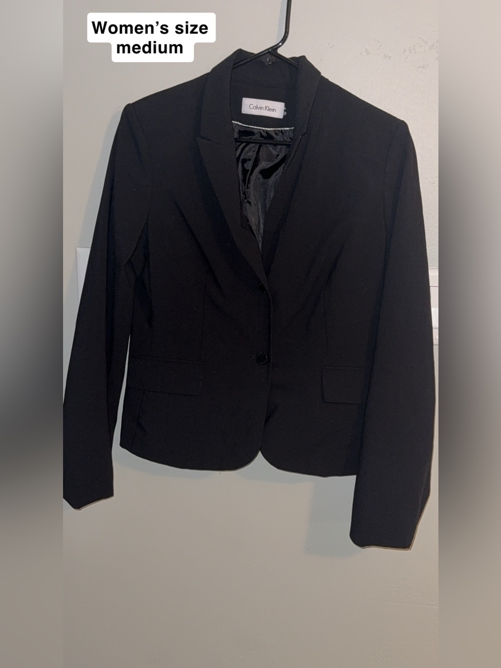 Calvin Klein Black Single-Button Tailored Blazer